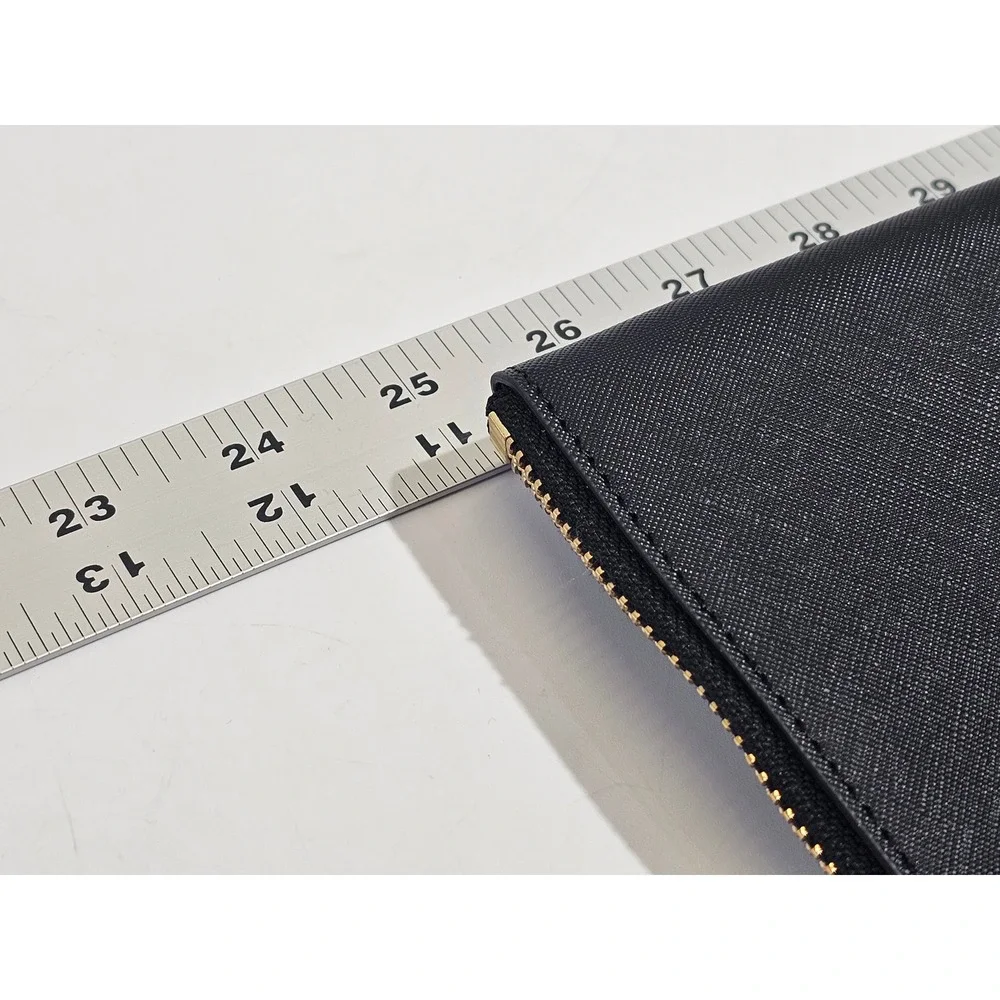 OTG247 Paws On The Go‎ #10 Clear Pouch Black White Faux Saffiano 18x11